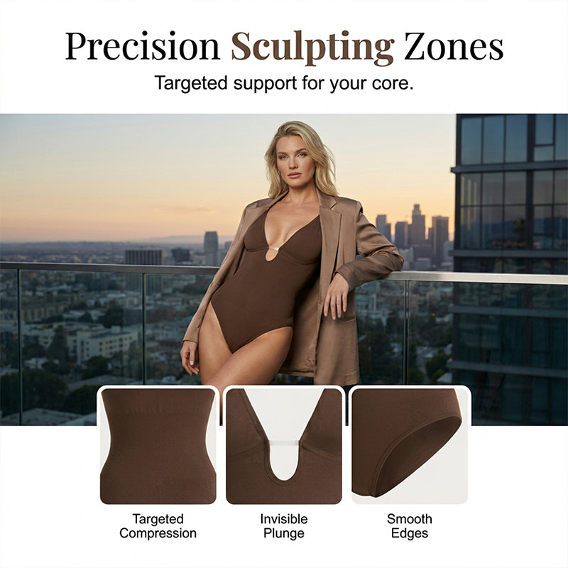 👙 LIMITED-TIME 50% OFF! ✨ Women's V-Neck Waist Shaping Bodysuit – Smooth, Supportive, Versatile 💫