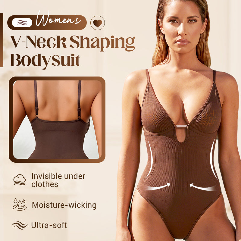👙 LIMITED-TIME 50% OFF! ✨ Women's V-Neck Waist Shaping Bodysuit – Smooth, Supportive, Versatile 💫