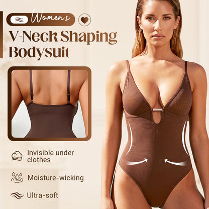 👙 LIMITED-TIME 50% OFF! ✨ Women's V-Neck Waist Shaping Bodysuit – Smooth, Supportive, Versatile 💫
