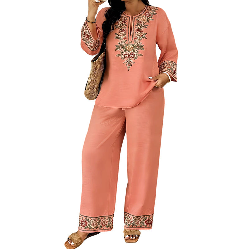 📢📢54% OFF !! ⏰Women's Long Sleeve Blouse & Wide-Leg Pants Set👚👖