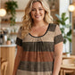 👕 LIMITED-TIME 50% OFF! ✨ Women's Plus Size Pleated T-Shirt – Flowy, Color Block, Chic 💜