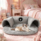 🐱 LIMITED-TIME 50% OFF! ✨ 2-in-1 Cat Tunnel Bed – Plush, Foldable, Collapsible 🎾