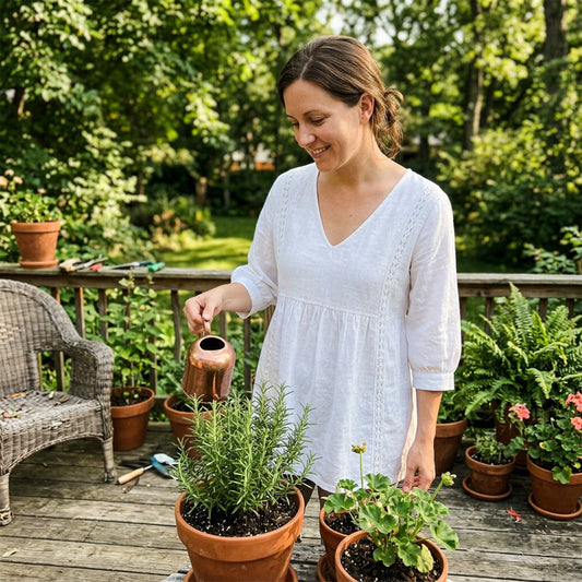 ⏳Time-Limited Special⏰Women’s Lace-Trim V-Neck Top – Bohemian Charm, Empire Waist, 3/4 Sleeves 🌼