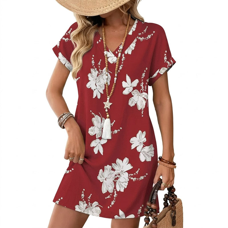 👗 50% OFF NOW!🌬️ V-Neck T-Shirt Dress – Casual & Breezy – Summer Staple ☀️