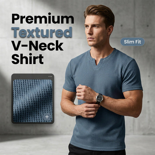👔 LIMITED-TIME 50% OFF! ✨ Men's V-Neck Short-Sleeve Shirt – Slim Fit, Modern, All-Day Fresh 🌀