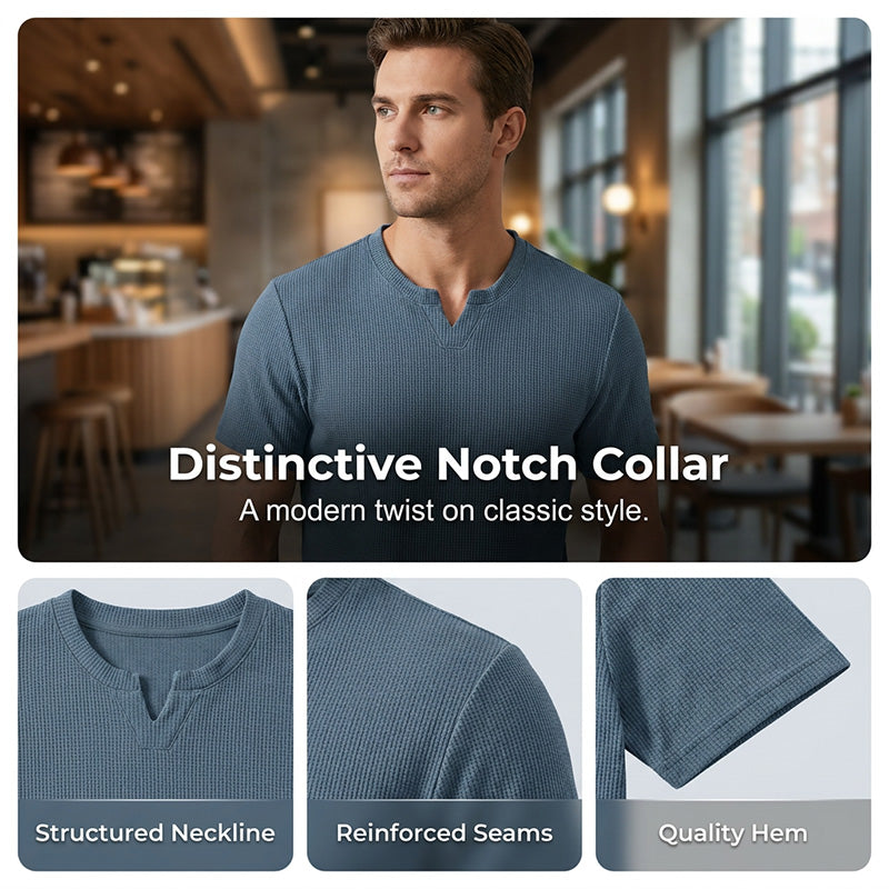 👔 LIMITED-TIME 50% OFF! ✨ Men's V-Neck Short-Sleeve Shirt – Slim Fit, Modern, All-Day Fresh 🌀