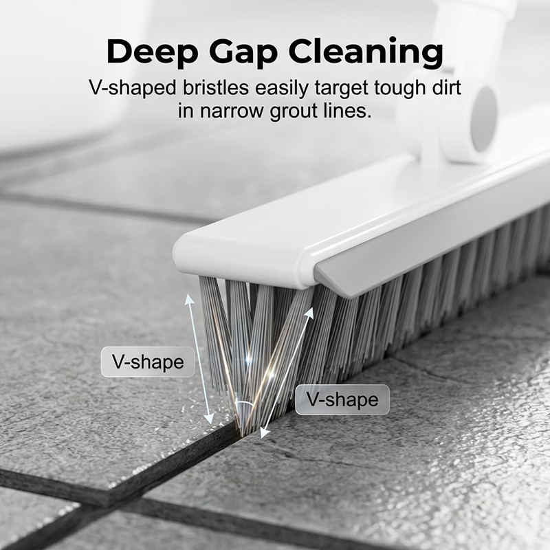 🧹 2-in-1 Grout & Corner Scrubber Brush with Squeegee🫧