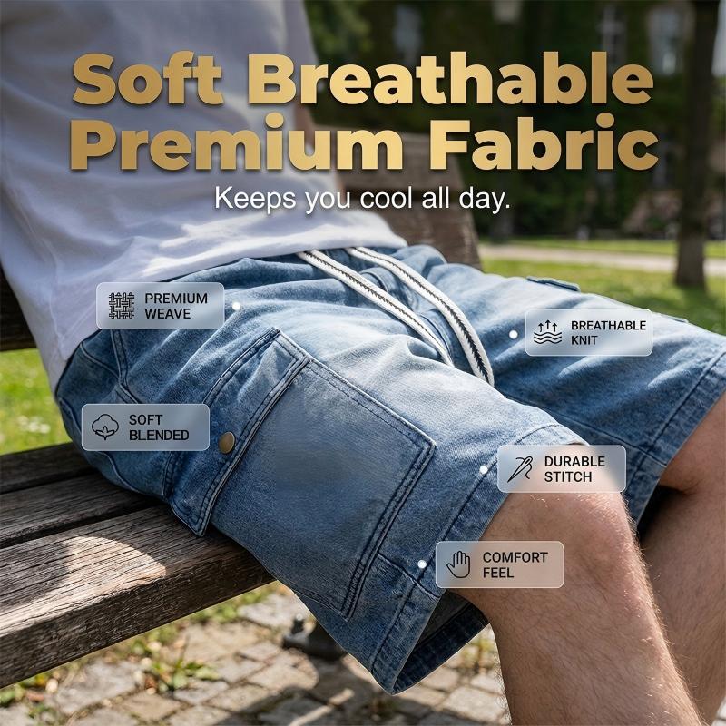 👖 50% OFF NOW! 🏙️ Men's Loose Denim Cargo Shorts – High Street Style & Adjustable Fit 🛹