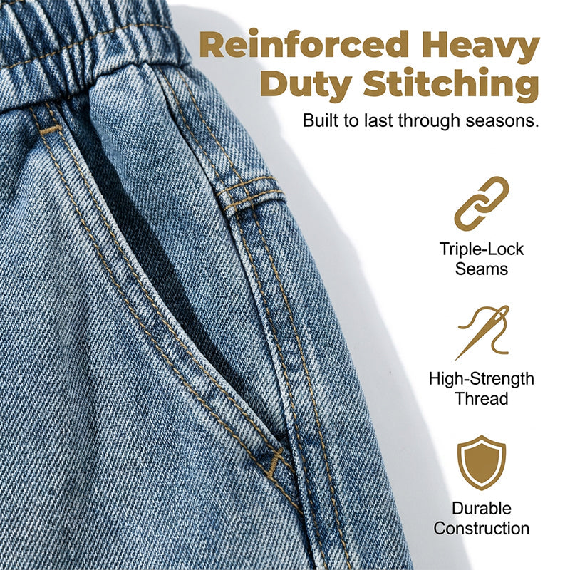 👖 50% OFF NOW! 🏙️ Men's Loose Denim Cargo Shorts – High Street Style & Adjustable Fit 🛹