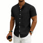 👕 LIMITED-TIME 50% OFF! ✨ Men's Loose Fit Short Sleeve Shirt – Solid, Breathable, Everyday Comfort ☀️