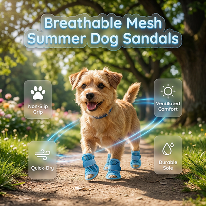 🐾☀️ 50% OFF! 🐕Lightweight Mesh Anti-Slip Pet Dog Boots – Breathable Summer Sandals for All Terrain Use