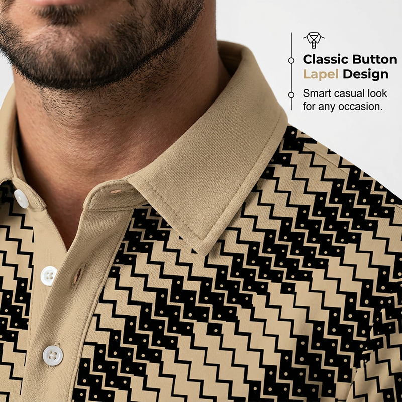👔 LIMITED-TIME 50% OFF! 💥 Men's Geometric Print Collared Shirts – Muscle Fit, Breathable, Fade Resistant ✨