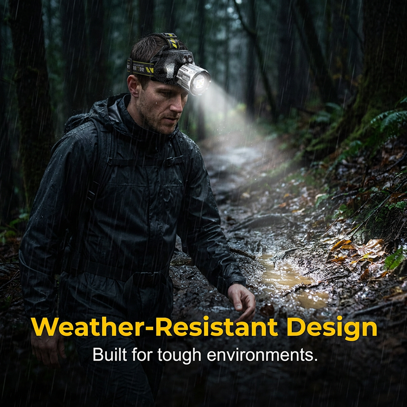 🔦✨ Rechargeable 5-Color LED Headlamp – Motion Sensor & Fishing/UV Modes 💡
