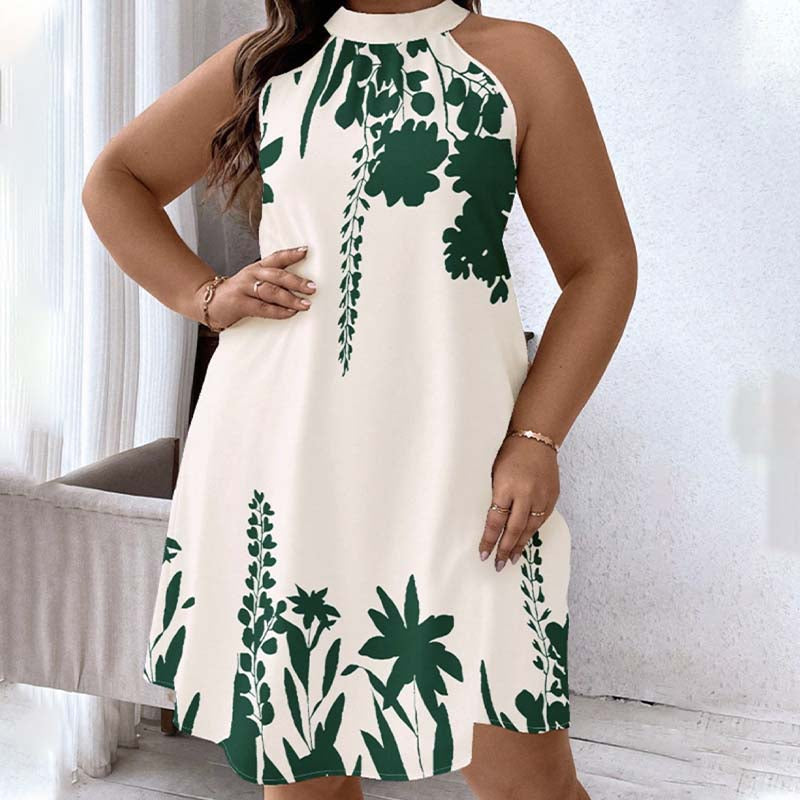 🌸 LIMITED-TIME 50% OFF! 💥 Women's Floral Print Halter Neck Dress – Chic, Flowy, Summer Essential ✨