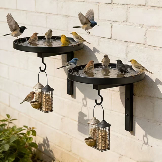 ⏰🔥LIMITED TIME 50% OFF!🔥50K+ SOLD!Wall-Mounted Metal Bird Bath – Antique Bronze Finish 🐦🛁🧱🏡