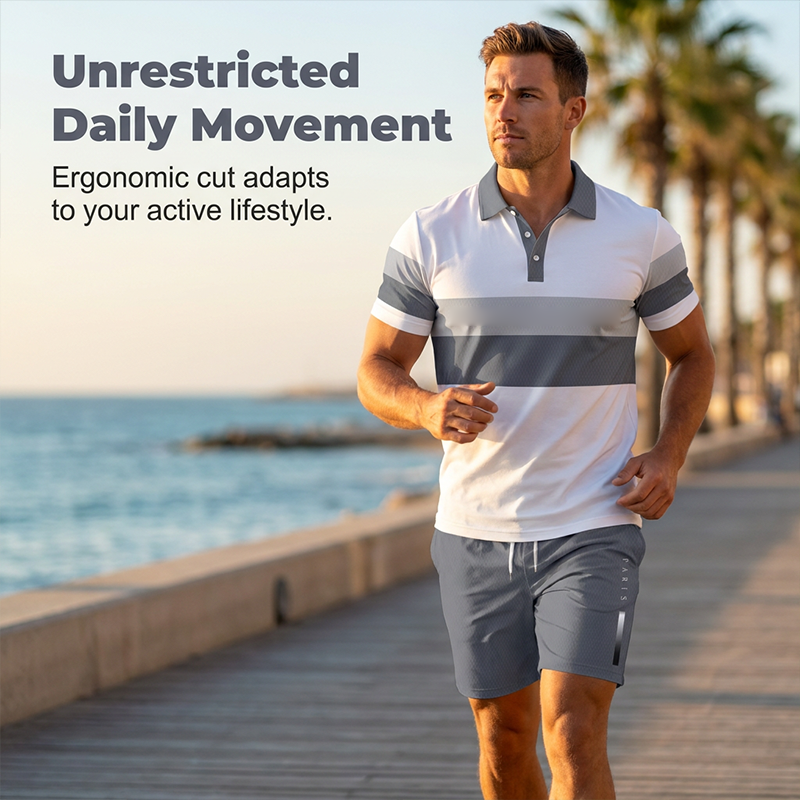 👕50% OFF!💥Men's Two-Piece Shirt and Shorts Set – Digital Print, Athletic Fit, Wrinkle Resistant ✨