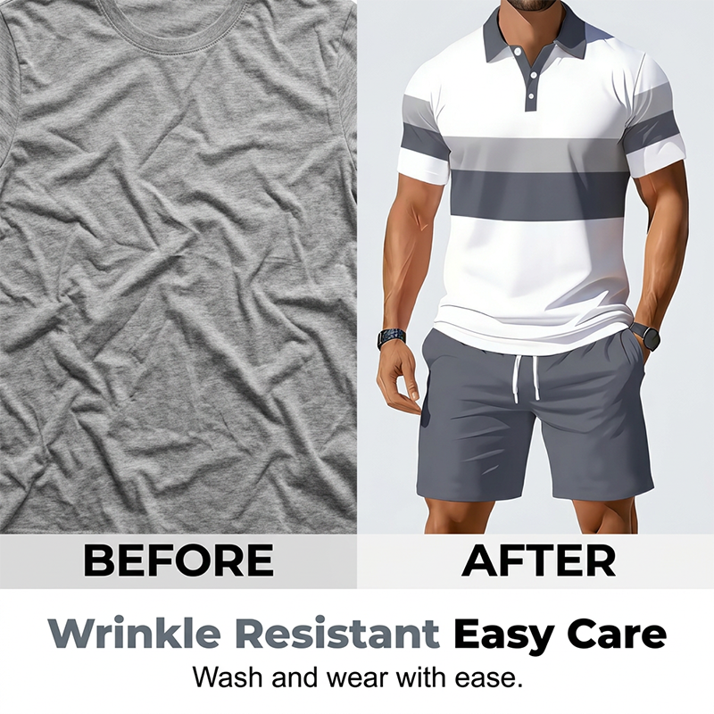 👕50% OFF!💥Men's Two-Piece Shirt and Shorts Set – Digital Print, Athletic Fit, Wrinkle Resistant ✨