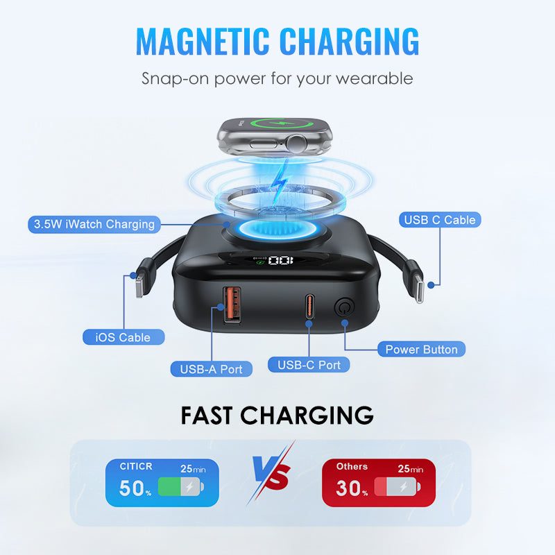 ⏰🔥LIMITED TIME 50% OFF!🔥50K+ SOLD! Portable Magnetic Fast Charging Power Bank