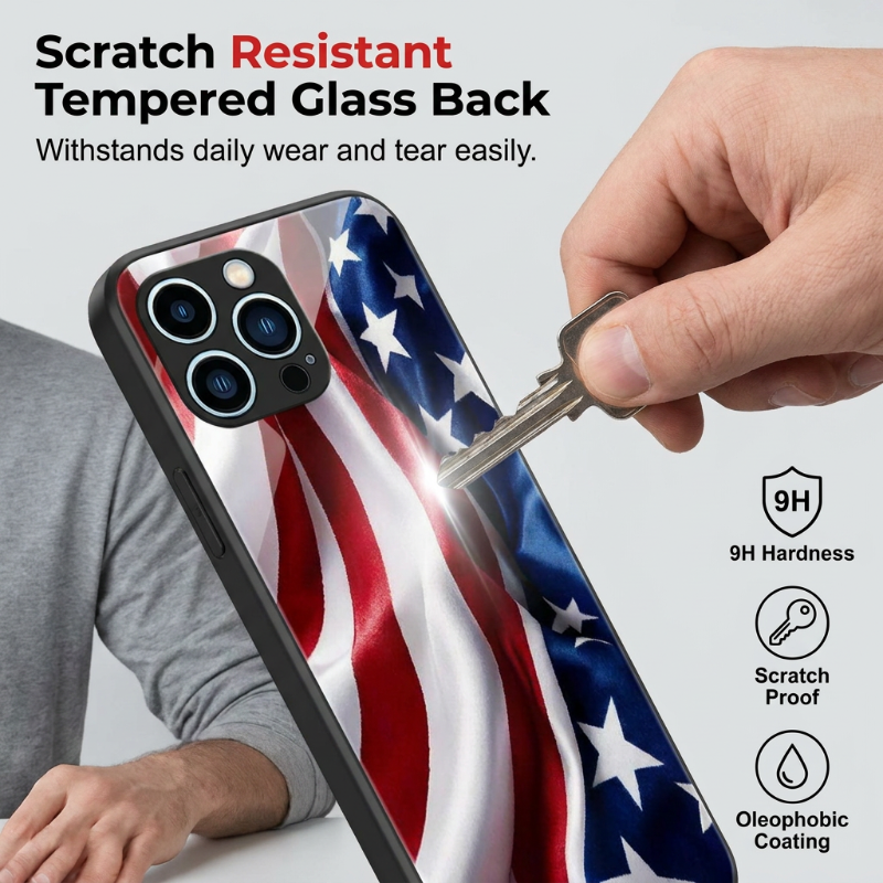 ⏳Time-Limited Special⏰Vibrant Patriotic Glass Phone Case📱🎏