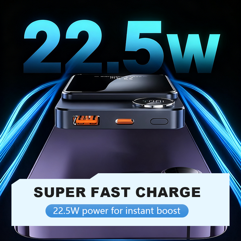 ⏰🔥LIMITED TIME 50% OFF!🔥50K+ SOLD!🔋✨Professional Magnetic Charger for Travelers & Professionals 🧲| 22.5W Wired & 15W Wireless | 10,000 mAh | Fast Delivery💥