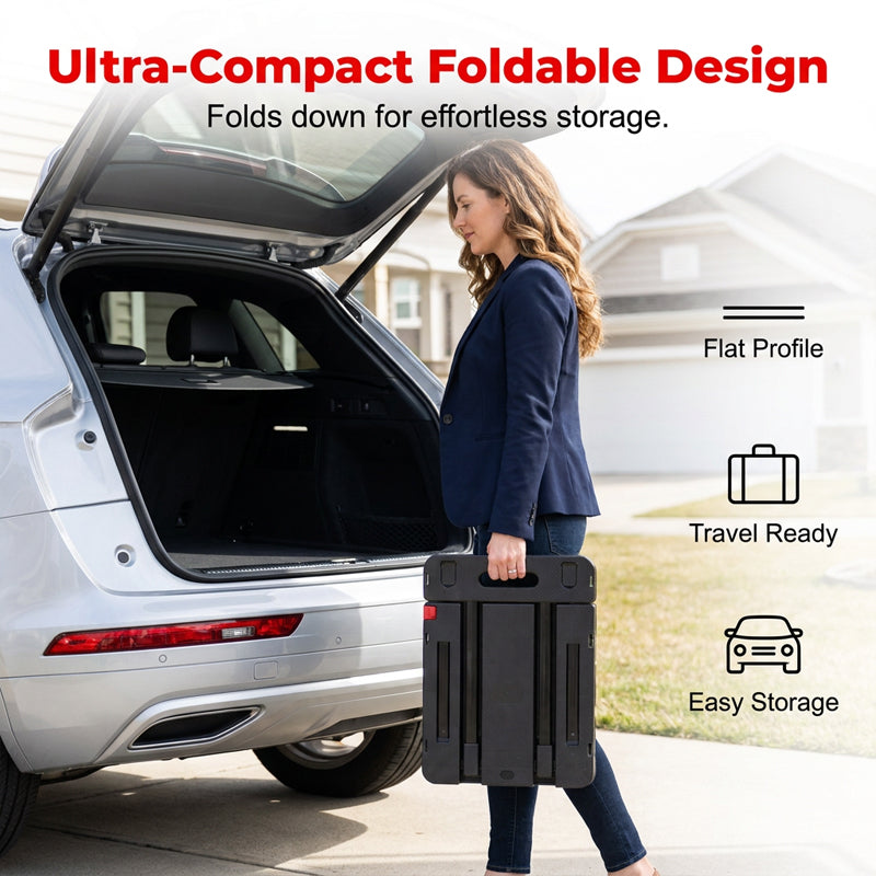 🚛 Foldable Hand Truck | 150 kg Load Capacity 💪 | Quiet PU Wheels 🔇 | Telescopic Handle & Safety Lock 🔒 | Compact & Space-Saving 📦