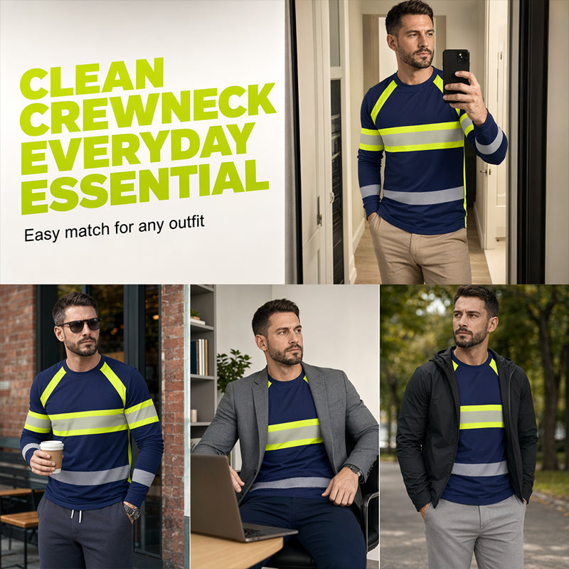 📢📢40% OFF !! ⏰Crewneck Color Block Long Sleeve T-Shirt
