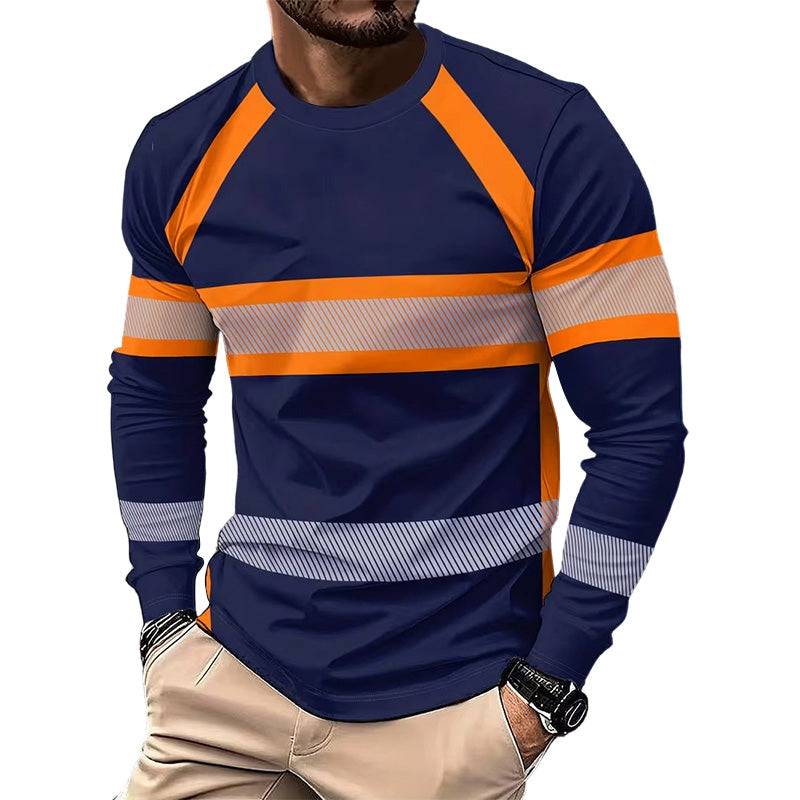 📢📢40% OFF !! ⏰Crewneck Color Block Long Sleeve T-Shirt