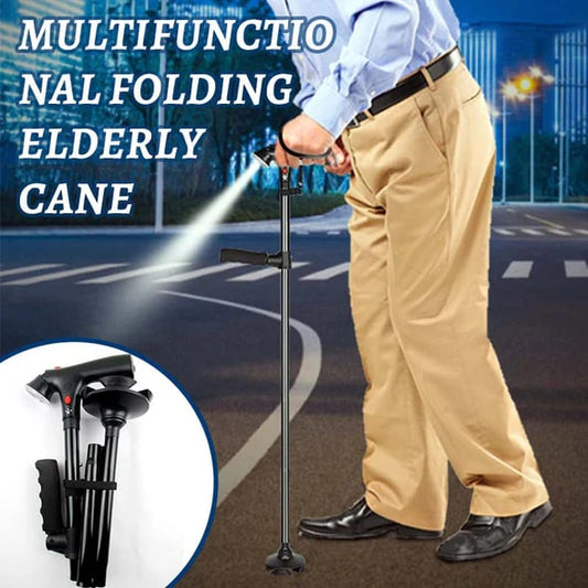 🎉 LIMITED TIME 50% OFF! 🦯 Multifunctional Folding Cane – Safe Steps, Day & Night ⏰