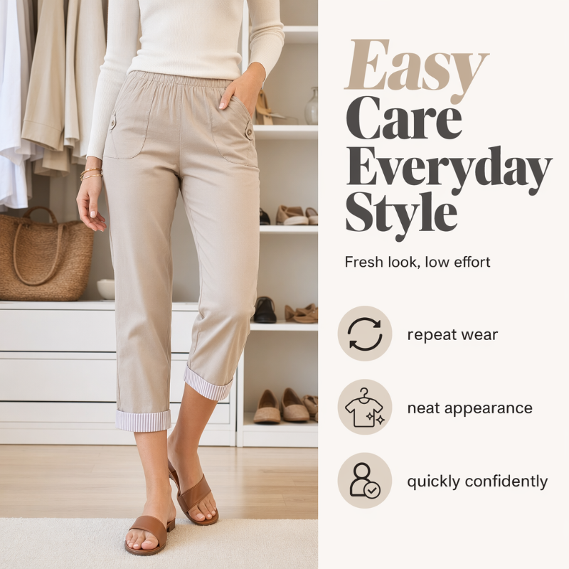 🎁New Arrival 50% OFF💥Women Casual Slim Fit Cropped Pants