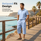 🎁 LIMITED TIME 50% OFF! 👕 Men Summer Linen Set – Loose Shirt & Cargo Shorts Two Piece Outfit 💥