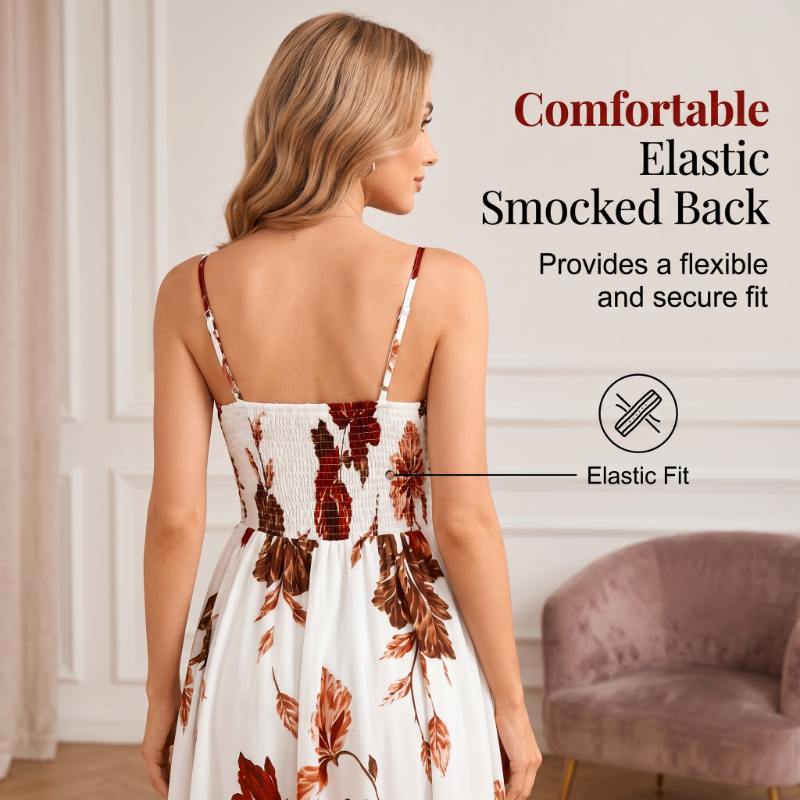 👗🌸Women's Printed Spaghetti Strap Maxi Dress