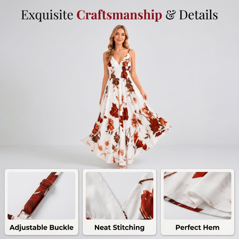 👗🌸Women's Printed Spaghetti Strap Maxi Dress