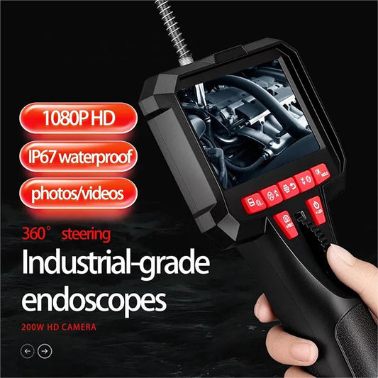 🔧 50% OFF NOW! 📹 6mm Handheld Automotive Endoscope – Articulating Camera, HD Monitor, LED Illumination & Semi-Rigid Cable for Precision Inspection ✨