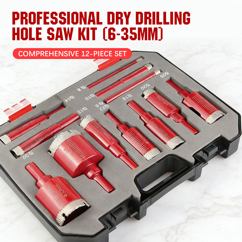 🔥Limited 50% Off！🏭Direct from Factory！👨‍🔧Craftsmen Approved！🛠️Professional Dry Drilling Hole Saw Kit (6-35mm)