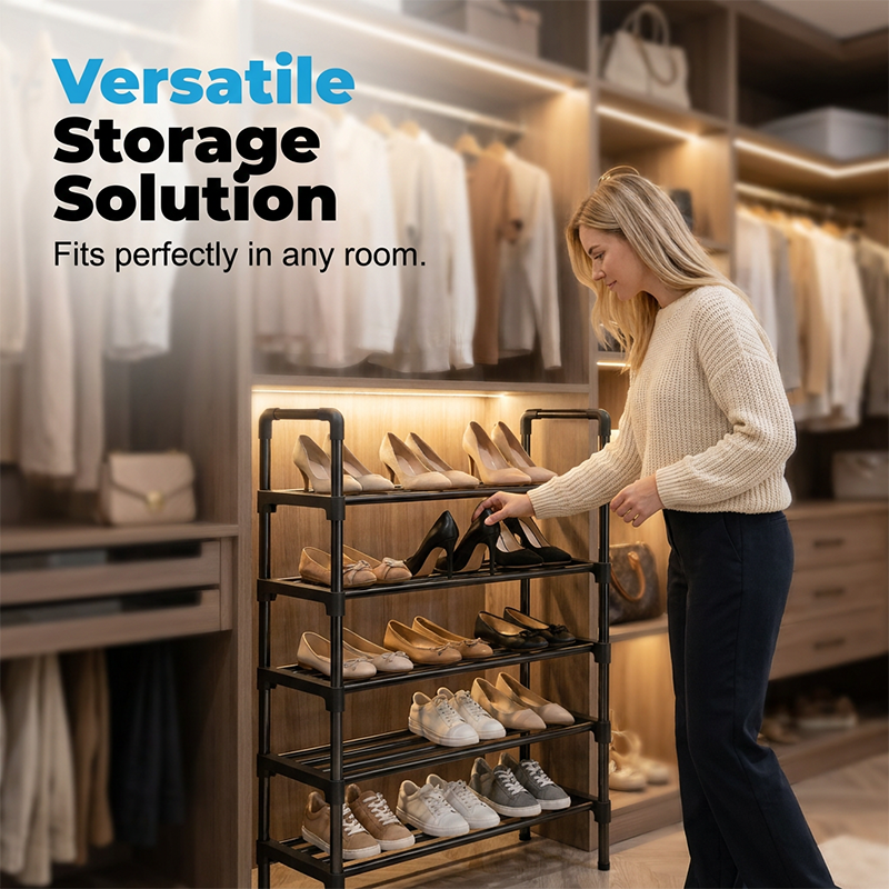 👟 50% OFF NOW! 🏠 Multi-layer Shoe Storage Shelf – High capacity, tool-free assembly & sturdy design – Organize up to 18 pairs in minutes 🛠️