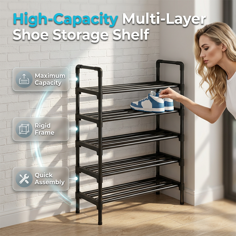 👟 50% OFF NOW! 🏠 Multi-layer Shoe Storage Shelf – High capacity, tool-free assembly & sturdy design – Organize up to 18 pairs in minutes 🛠️