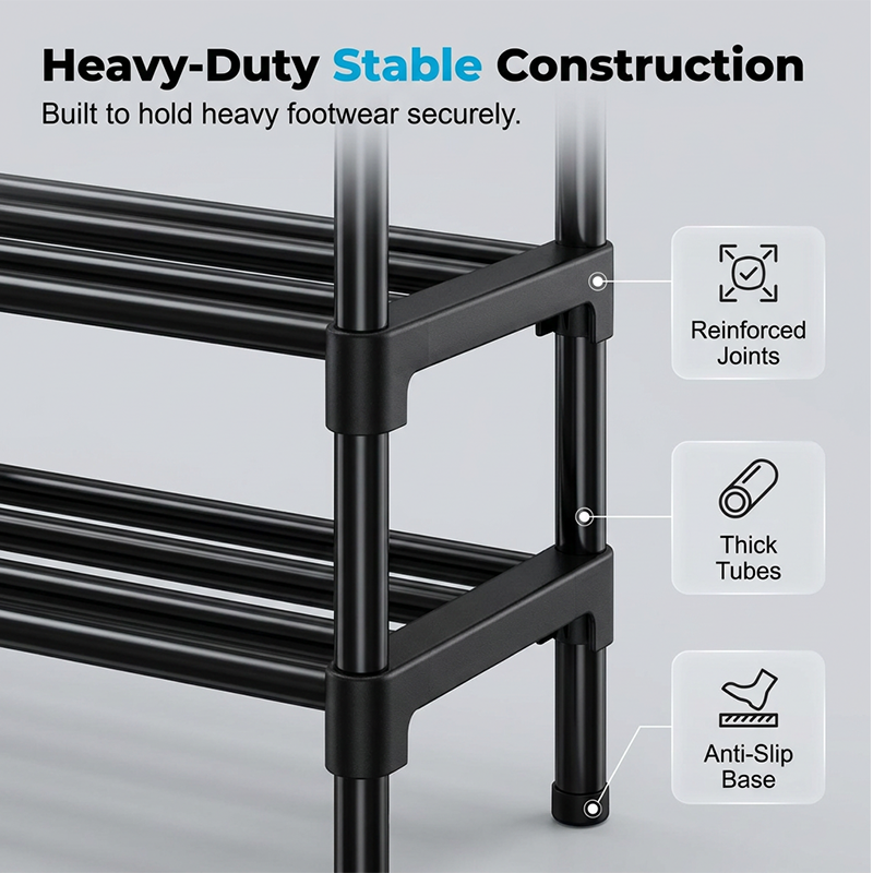 👟 50% OFF NOW! 🏠 Multi-layer Shoe Storage Shelf – High capacity, tool-free assembly & sturdy design – Organize up to 18 pairs in minutes 🛠️