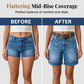 🎉 LIMITED TIME 50% OFF! 🍦 Viral Bermuda Denim Shorts – Thigh-Covering Confidence & Stretchy Mid-Rise Fit ✨