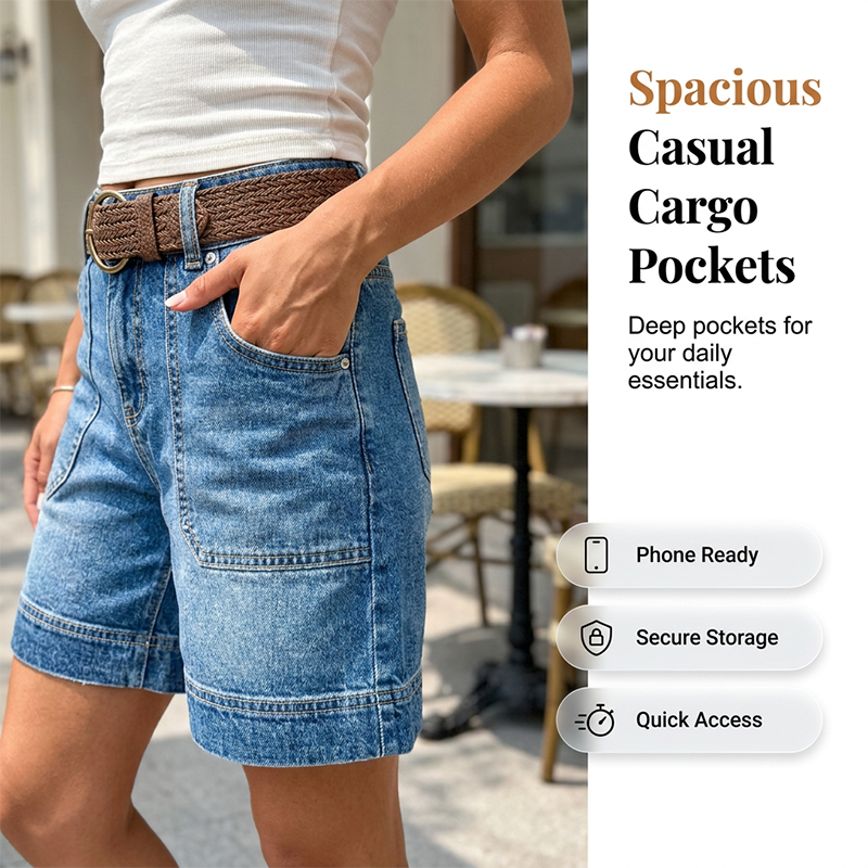 🎉 LIMITED TIME 50% OFF! 🍦 Viral Bermuda Denim Shorts – Thigh-Covering Confidence & Stretchy Mid-Rise Fit ✨