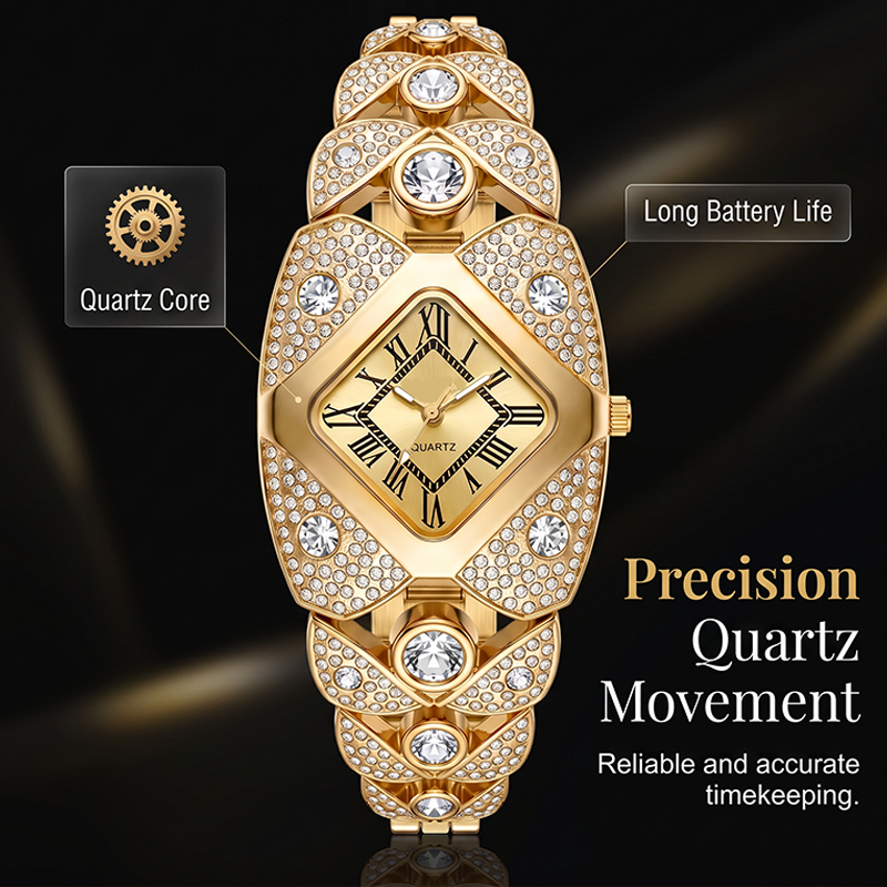 🎉 LIMITED TIME 50% OFF! ⌚ Rhombus Dial Watch – Geometric Sparkle Elegance ✨