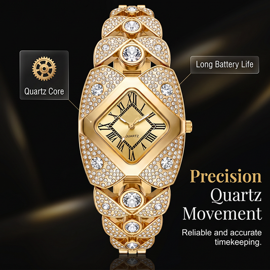 🎉 LIMITED TIME 50% OFF! ⌚ Rhombus Dial Watch – Geometric Sparkle Elegance ✨