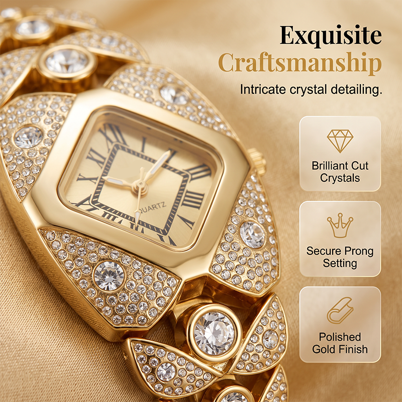 🎉 LIMITED TIME 50% OFF! ⌚ Rhombus Dial Watch – Geometric Sparkle Elegance ✨