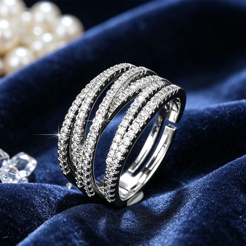 📢📢50% OFF !! ⏰🎉 2026 Sale — Over 32,300 Sold 💫 Adjustable Multi-Band Crossover Ring – Fashion Jewelry ✨
