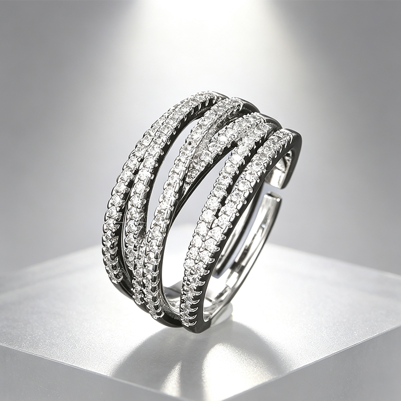 📢📢50% OFF !! ⏰🎉 2026 Sale — Over 32,300 Sold 💫 Adjustable Multi-Band Crossover Ring – Fashion Jewelry ✨