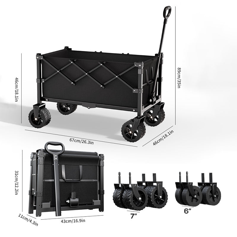 🛒 50% OFF NOW! 🚜 Heavy Duty Collapsible Wagon Cart – All-Terrain Wheels, 130L Capacity, 1-Second Fold – Perfect for Camping, Groceries & Beach ✨