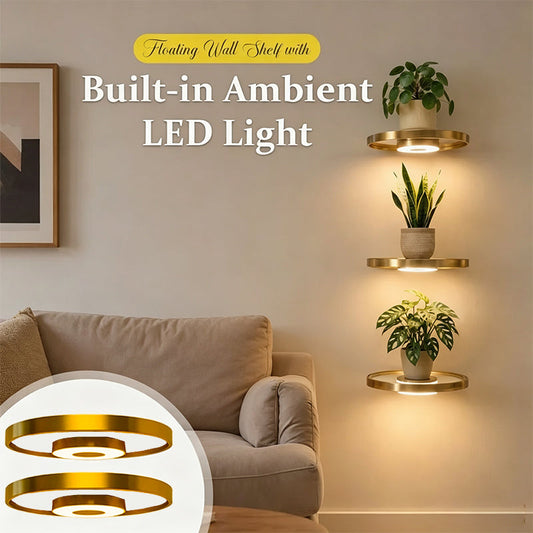 💡 Floating shelf. Built-in glow. Instant luxury. Maximize wall space, add ambient light, and make your home look like a showroom – no renovation needed. 😎✨