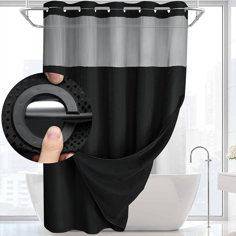🛁✨50% OFF! 🚿🪟 Finally, a shower curtain that actually keeps water IN — no hooks, no leaks, waffle texture, bright & private. Over 12,658 bathrooms upgraded! ✨
