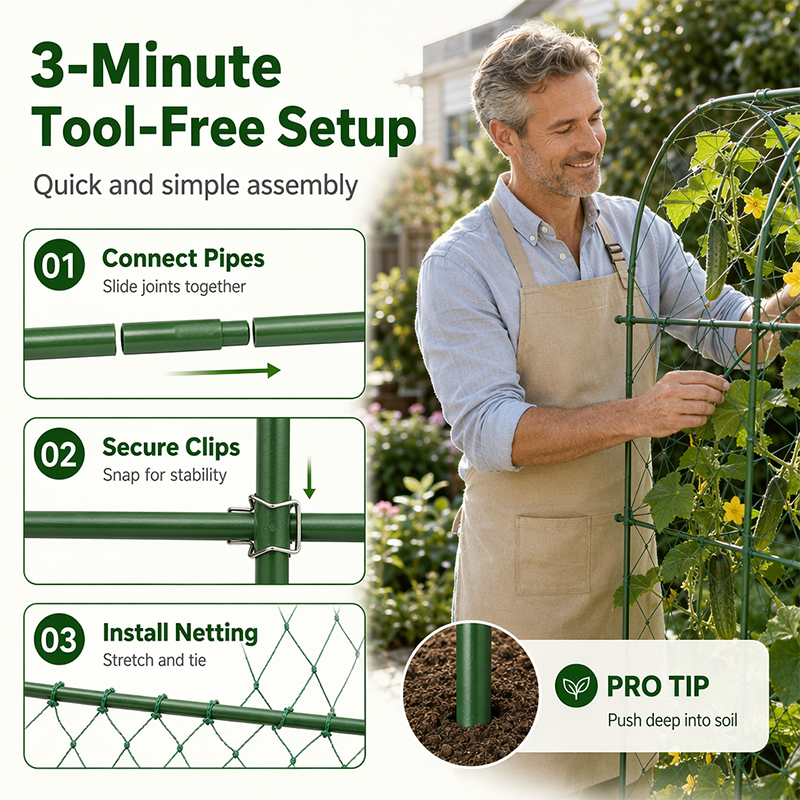🎉 2026 Sale — Over 24,600 Sold!🥒 Expandable Cucumber Trellis – Climbing Plant Support for Garden Vegetables