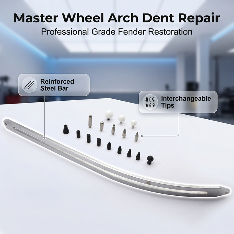 ⏳Time-Limited Special⏰Wheel Arch Dent Repair Kit – Paint-Safe, Steel Slide Bar & Multi-Head Set 🛠️