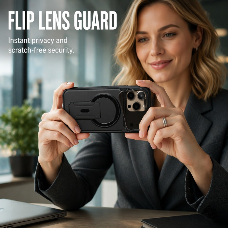 ⏳Time-Limited Special⏰Magnetic Phone Case with Flip Lens Cover and Invisible Kickstand